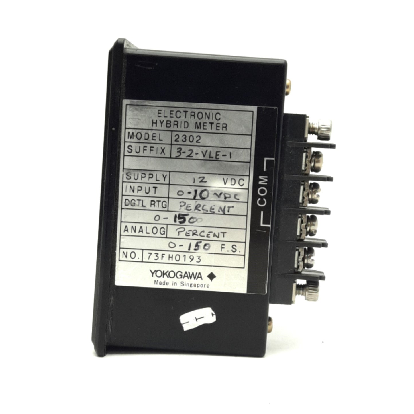 Used Yokogawa 2302-3-2-VLE-1 Electronic Hybrid Meter 12VDC Supply, 0-10VDC Input