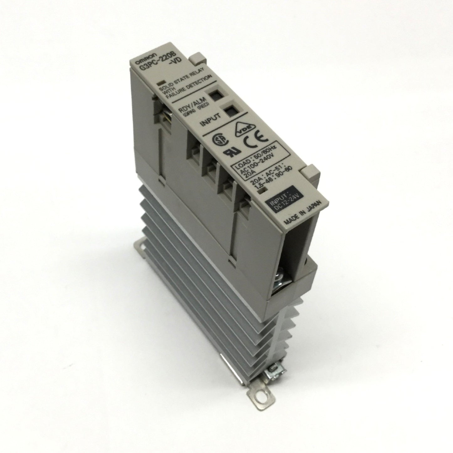 Used Omron G3PC-220B-VD Solid State Relay, 12-24VDC Input, 100-240VAC 20A Load Rating