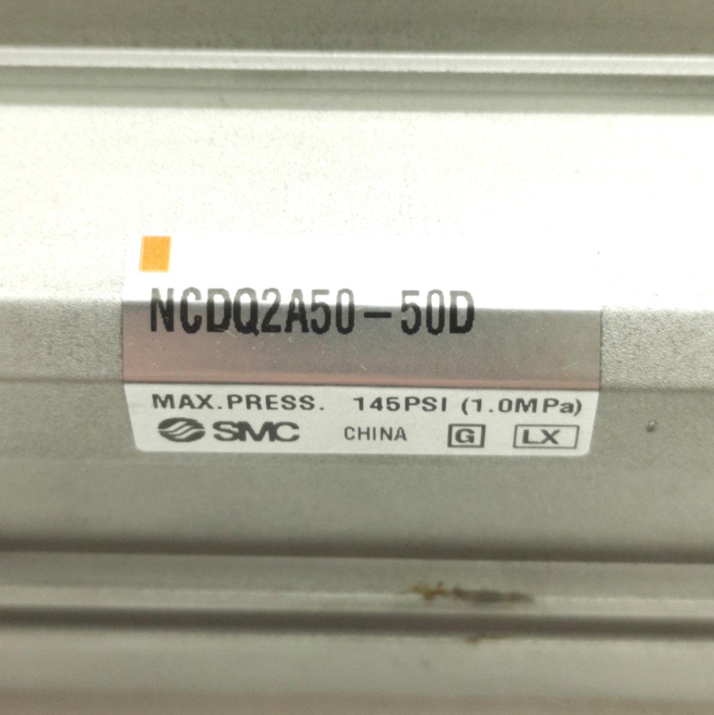 Used SMC NCDQ2A50-50D Pneumatic Cylinder 1/4" NPT, 1.0 MPa, 50mm Stroke/Bore