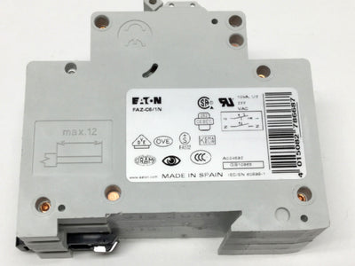 Used Eaton FAZ-C6/1N Circuit Breaker 1-Pole + Neutral, 6A 240VAC / 60VDC, C-Curve