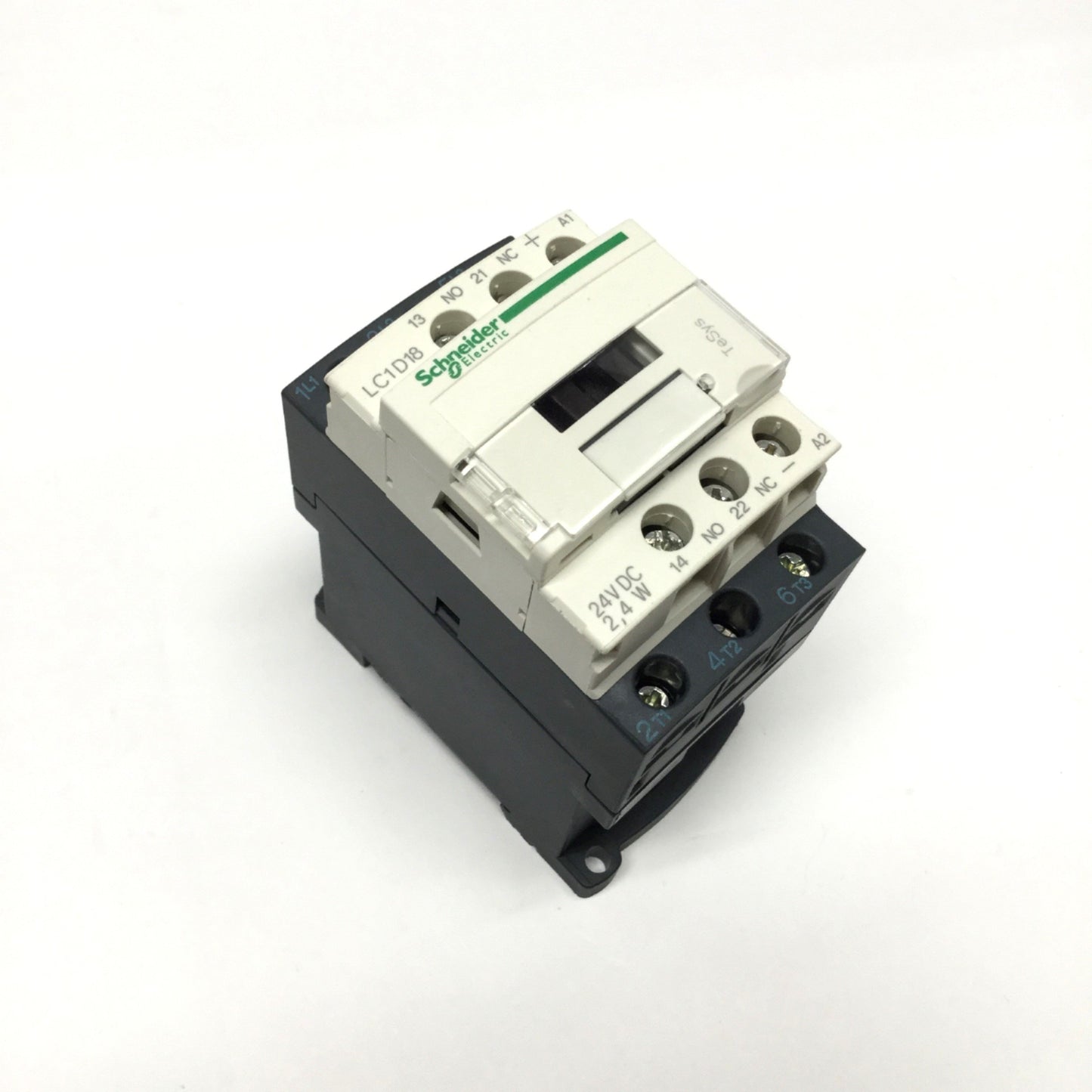 Used Schneider LC1D18BL TeSys IEC Contactor 3-Pole + 1NO-1NC 32A 600VAC, 24VDC Coil
