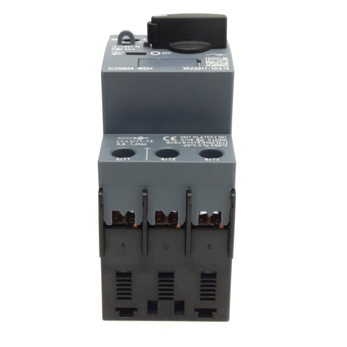 New Siemens 3RV2011-1DA15 Sirius Circuit Breaker, 3-Pole, 2.2-3.2A, 20-690V