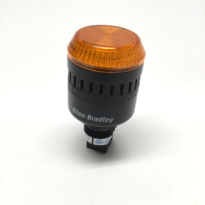 Used Allen Bradley 855PC-B24ME522 Panel Sounder Alarm w/Amber LED 24V, Steady/Pulsing