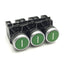 Used Lot of 3 Eaton Moeller M22-D-G-X1-K20 Pushbutton, 22mm Device, 2NO, Green/Flush