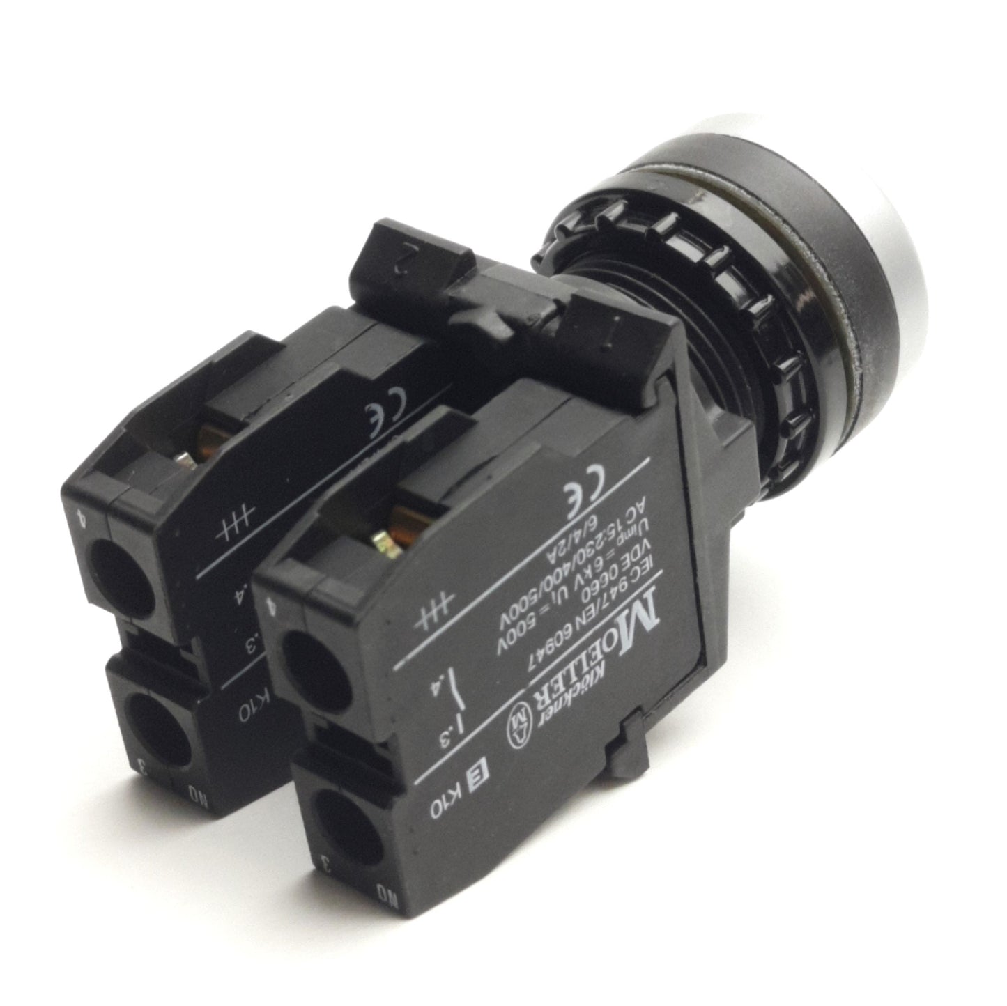 Used Lot of 3 Eaton Moeller M22-D-G-X1-K20 Pushbutton, 22mm Device, 2NO, Green/Flush