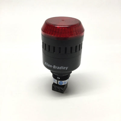 Used Allen Bradley 855PC-B24ME422 Panel Sounder Alarm w/Red LED 24V, Steady/Pulsing