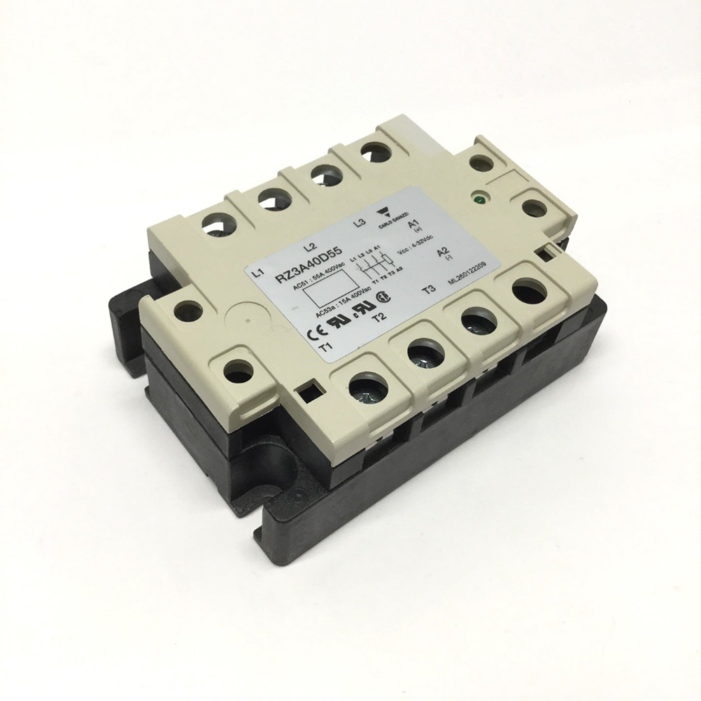 Used Carlo Gavazzi RZ3A40D55 Solid State Relay 3-Phase 4-32VDC Control, 400VAC 55A