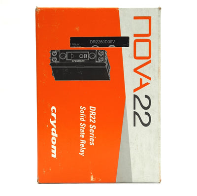 New Crydom DR2260D30V Solid State Relay, 4-32VDC Input, 48-600VAC Output, 30A