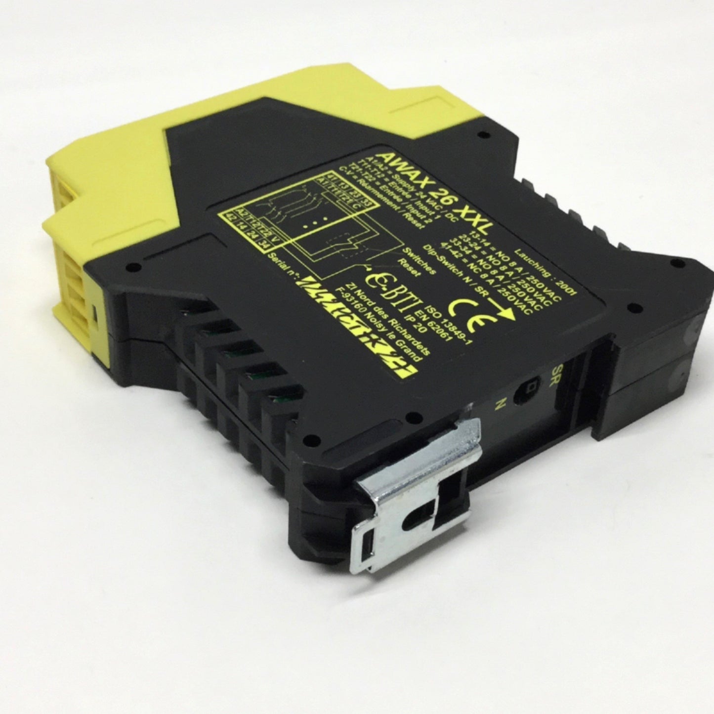 Used Comitronic BTI AWAX 26 XXL E-Stop Safety Relay 3NO-1NC, 250VAC 8A, 24V AC/DC