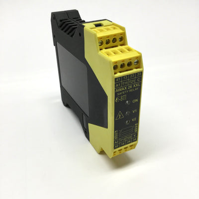 Used Comitronic BTI AWAX 26 XXL E-Stop Safety Relay 3NO-1NC, 250VAC 8A, 24V AC/DC