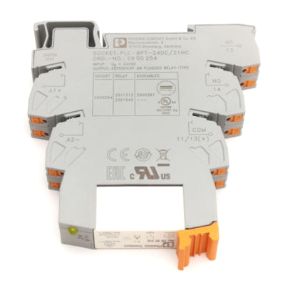 New – Open box Lot of 3 Phoenix Contact 2900291 Relay & Socket 16A 250VAC, 24VDC Coil