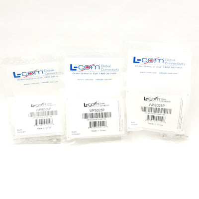 New Lot of 3 L-Com WPSD25P Waterproof Panel Mount D-Sub Connector DB25M