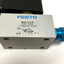Used Festo MCH-3-1/8 2199 Solenoid Valve, 3-Way 2-Pos, 24VDC, G1/8 Ports, 105psi