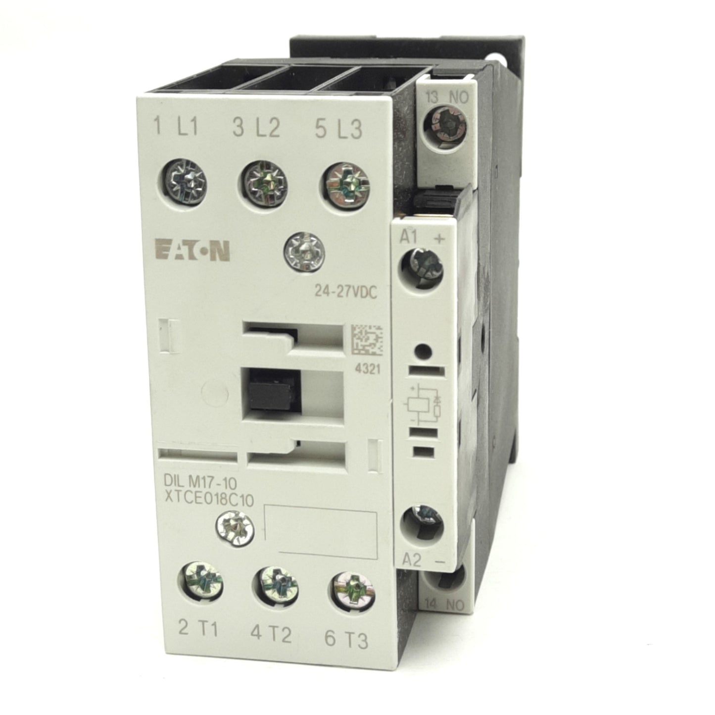 New Eaton DILM17-10(RDC24) Contactor, 3-Pole 1NO w/ Aux 1NO, 690VAC 40A, 24 VDC Coil