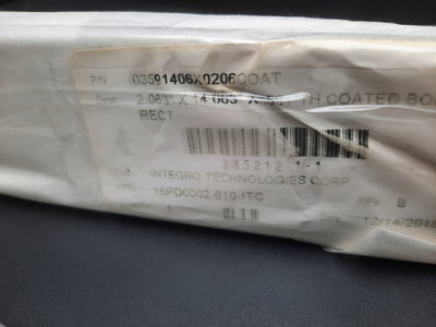 New Integro Technologies 16PD0002-610-ITC TH Coated Borosilicate 2.063x14.063x.591"