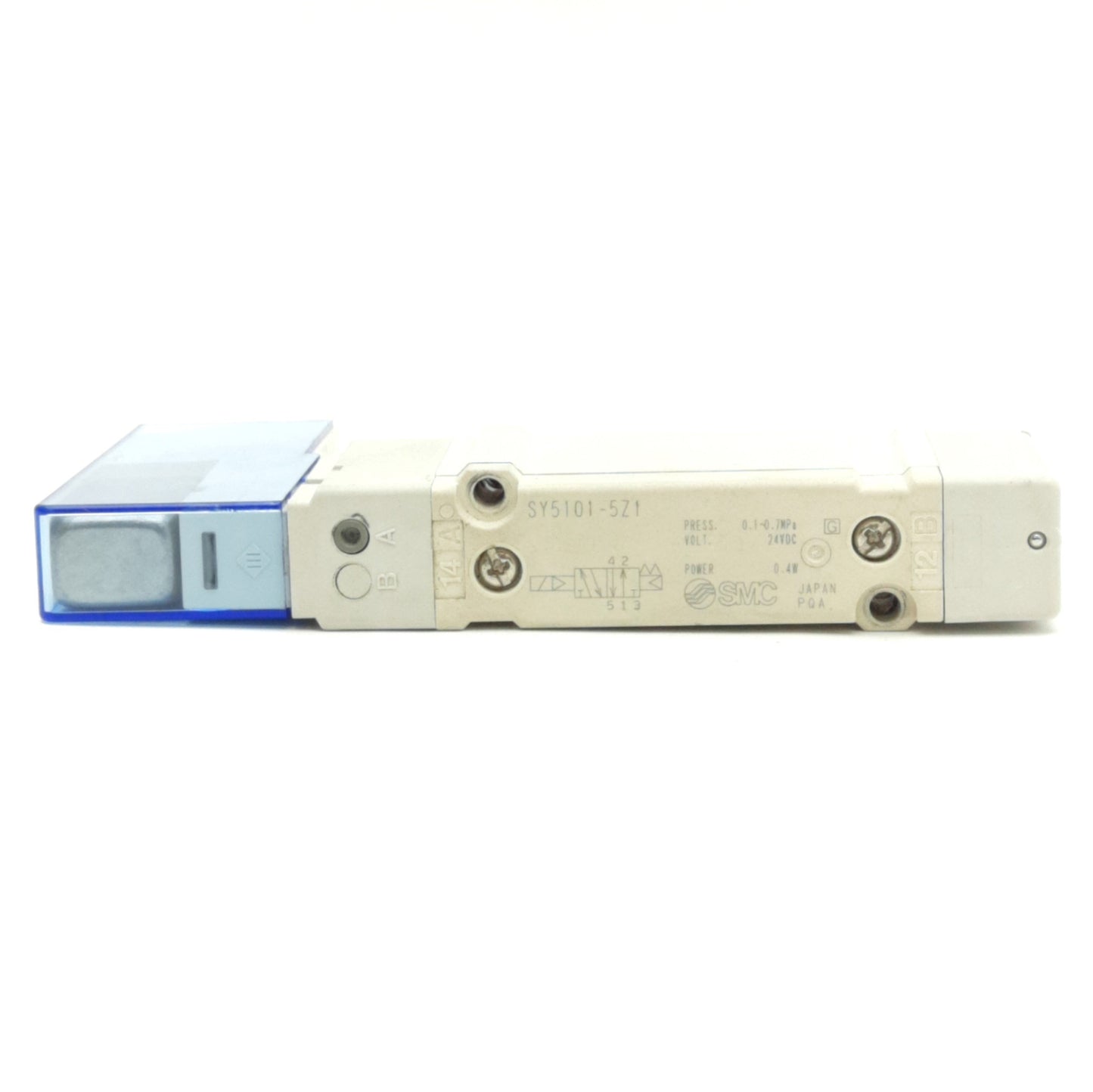 Used SMC SY5101-5Z1 Solenoid Valve, 2-Position 5-Port, 0.1-0.7MPa, Coil 24VDC