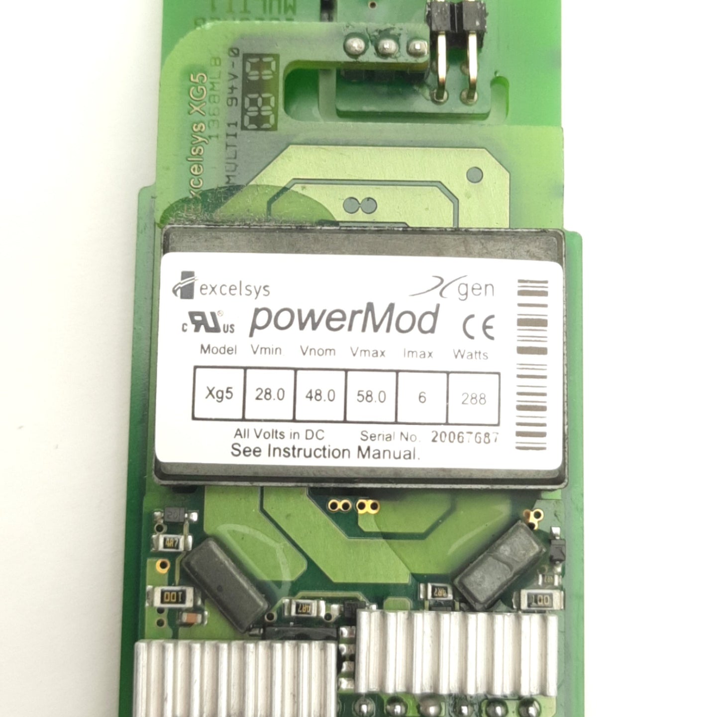 Used Excelsys Xg5 PowerMod Power Supply Module For XLD, 48V DC, 6A 288W Output