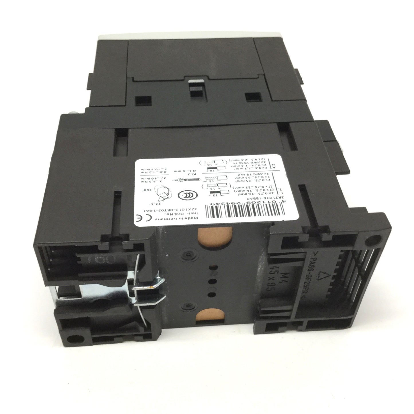 Used Siemens 3RT1036-1BB40 Sirius Power Contactor 3-Pole, 24VDC Coil, 50A 600VAC