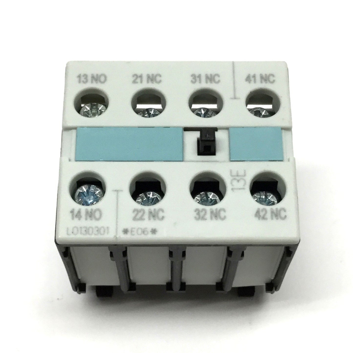 Used Siemens 3RH1921-1HA13 Sirius Auxiliary Contact Block, 4-Pole, 1NO-3NC, 240V 10A