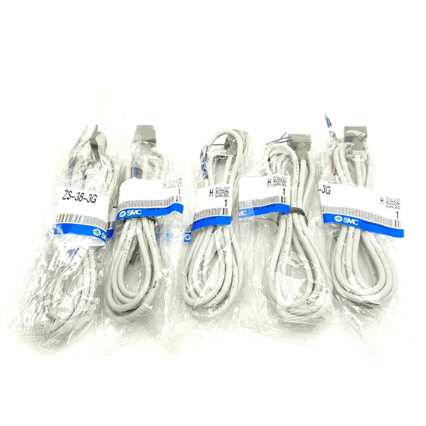 New Lot of 5 SMC ZS-38-3G Lead Wire/Connector, For: ZSE30 Vacuum Switch, 3-Cores, 2m