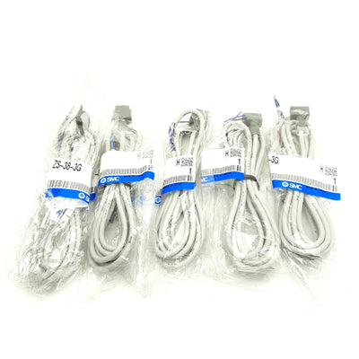 New Lot of 5 SMC ZS-38-3G Lead Wire/Connector, For: ZSE30 Vacuum Switch, 3-Cores, 2m