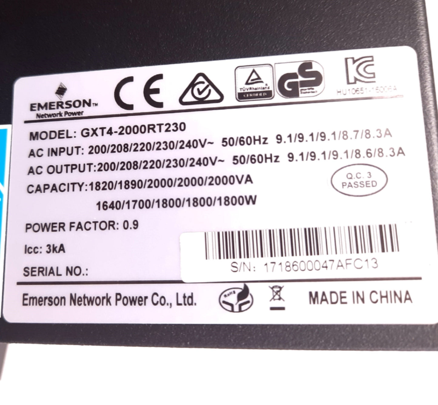 New liebert GXT4-2000RT230 Extended Run Rack/Tower UPS System 230VAC 2000VA