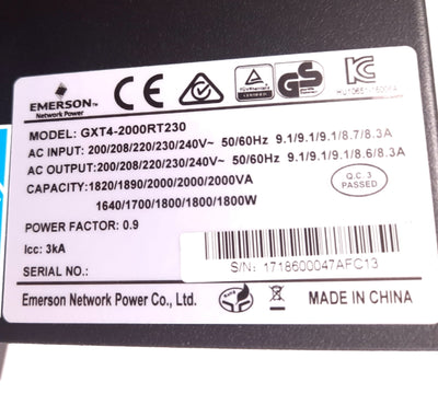 New liebert GXT4-2000RT230 Extended Run Rack/Tower UPS System 230VAC 2000VA