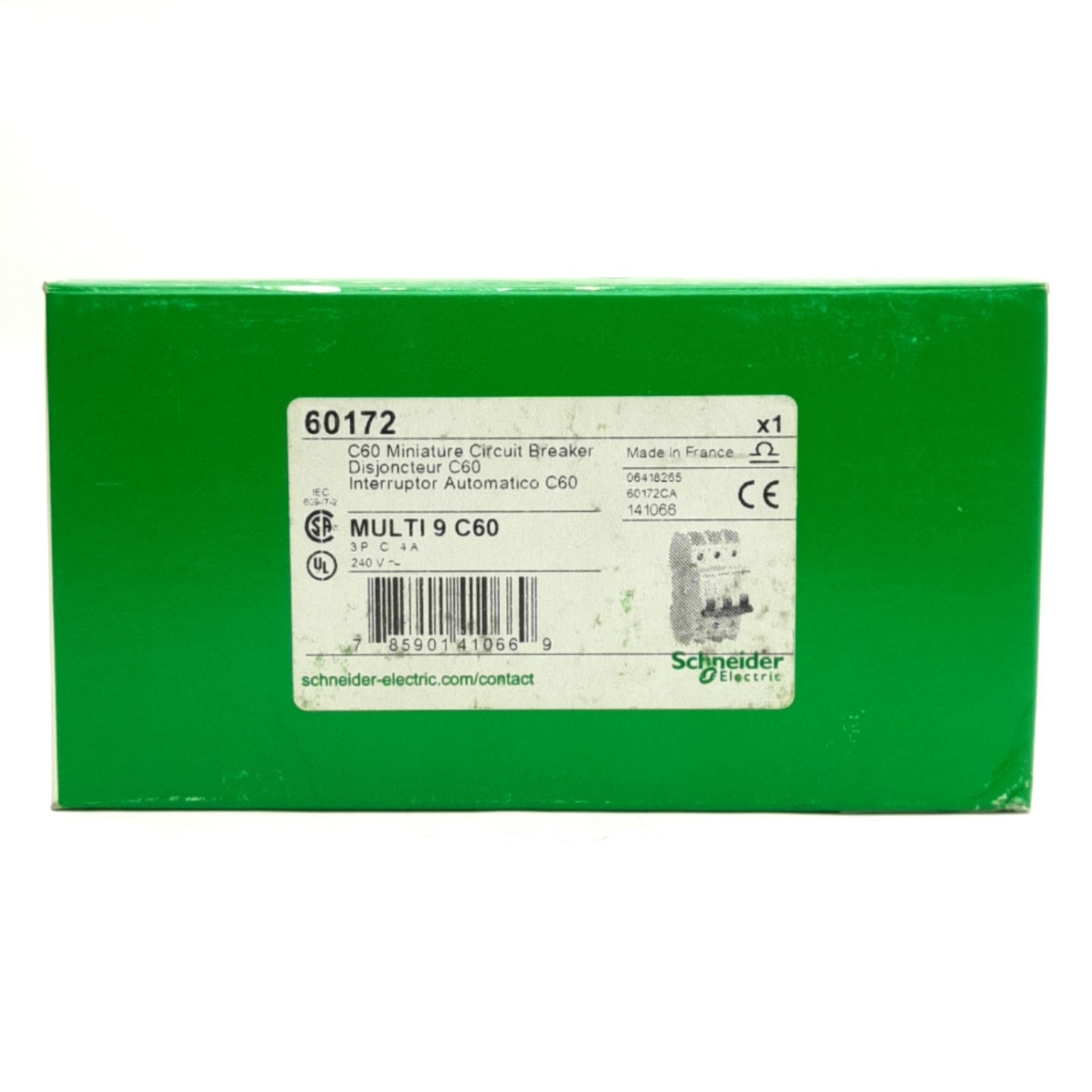 New Schneider Electric 60172 Multi 9 C60 Mini Circuit Breaker 3-Pole, 240VAC 4A