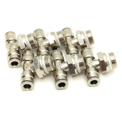 New – Open box Lot of 6 Camozzi P6430 04-06 Male Branch Tee Swivel, 1/4" Tubes to 3/8" NPTF