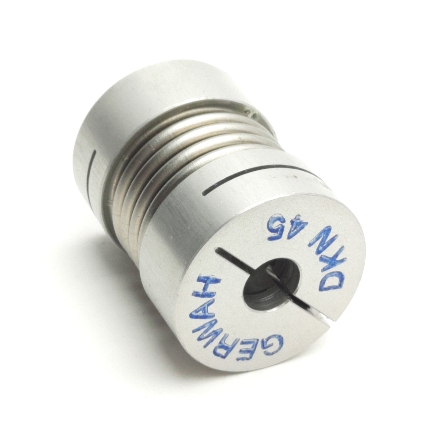 Used Gerwah DKN 45-1.65"-0.375" -0.375" Metal Bellows Coupler, 3/8" Bore, 1.27" OD