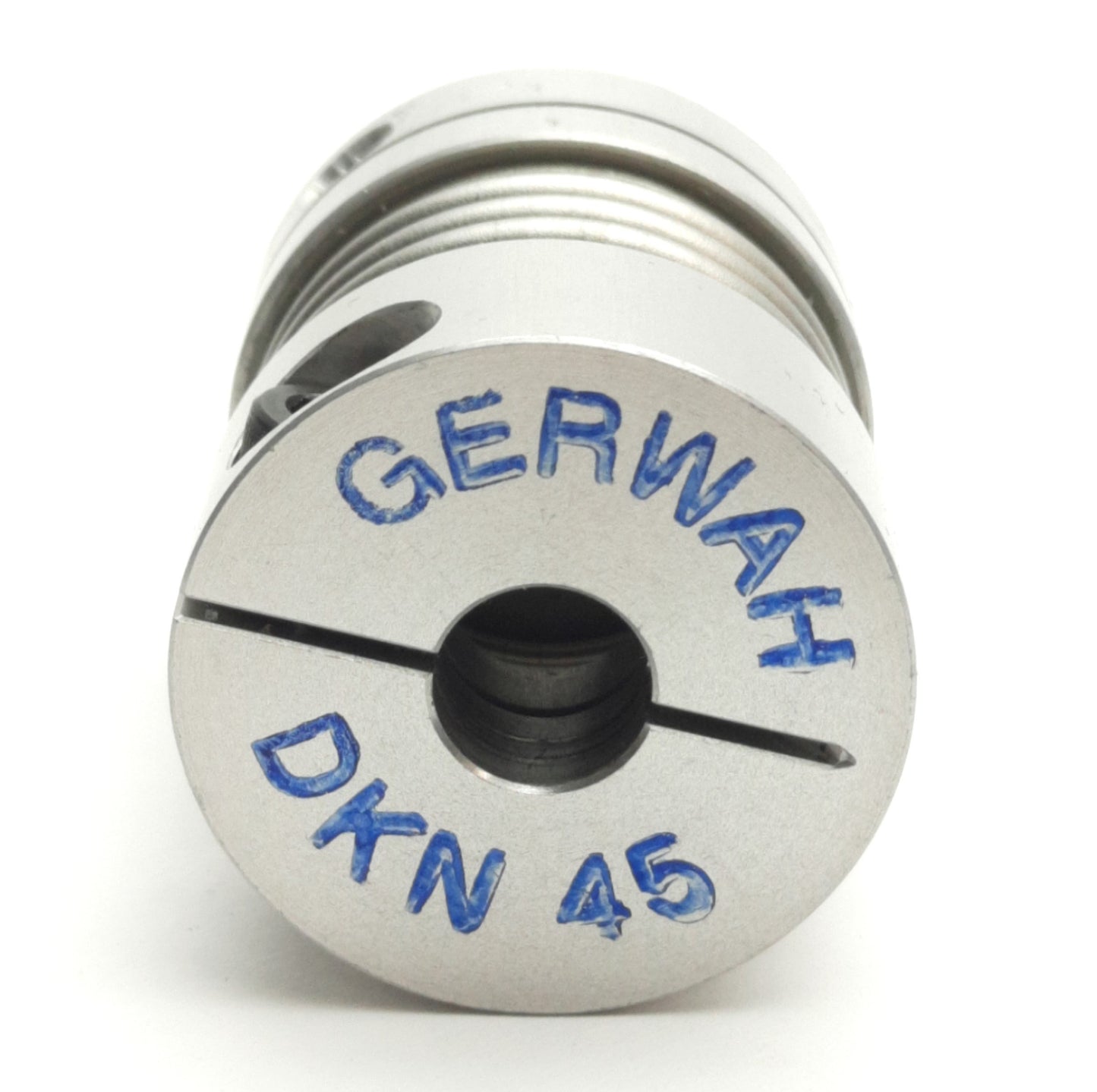 Used Gerwah DKN 45-1.65"-0.375" -0.375" Metal Bellows Coupler, 3/8" Bore, 1.27" OD