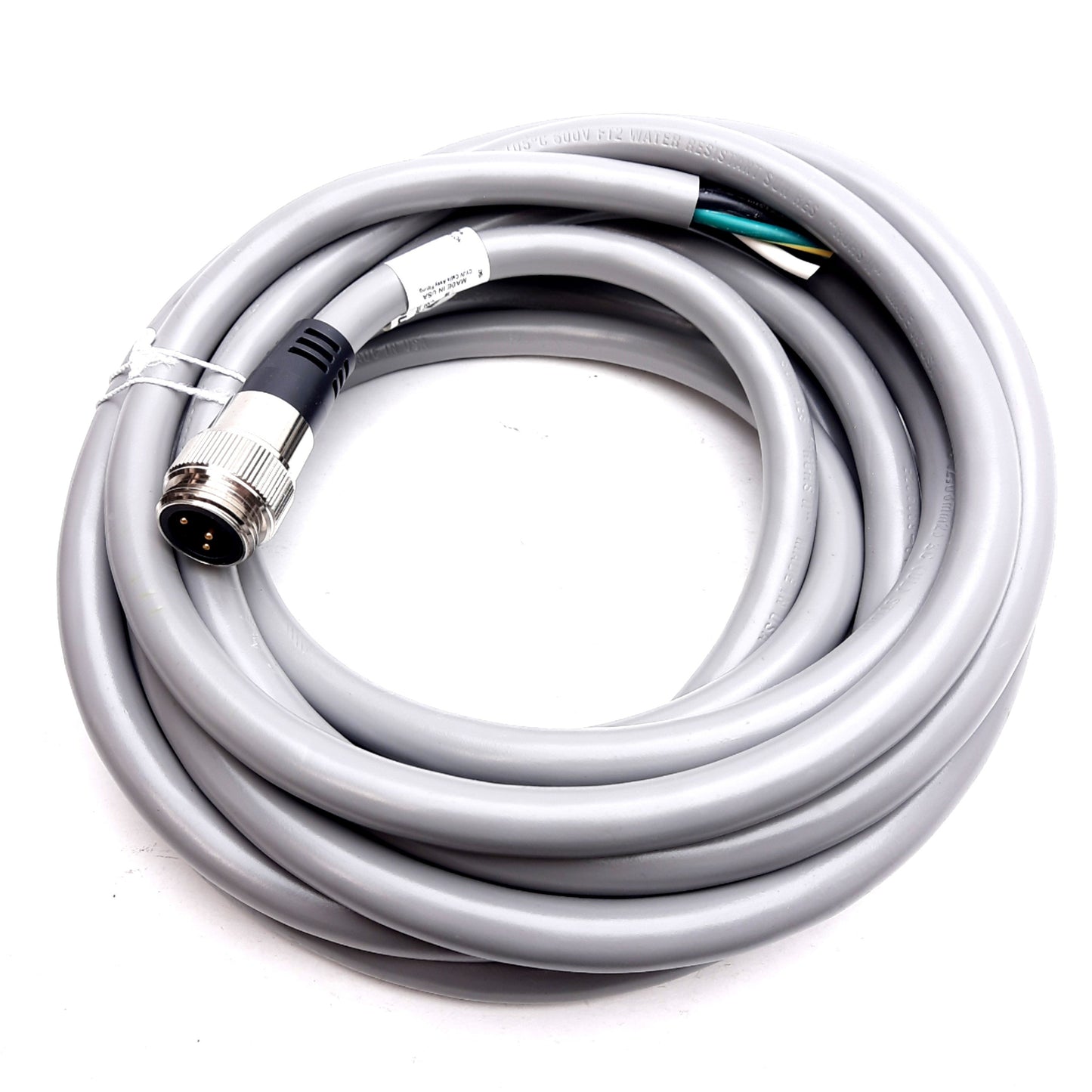 New Mencom MINH-3MP-6M Cordset, 3-Pin 7/8-16UN2 Male to Flying Leads, 600V 18A, 6m
