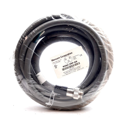 New Mencom MINH-3MP-6M Cordset, 3-Pin 7/8-16UN2 Male to Flying Leads, 600V 18A, 6m