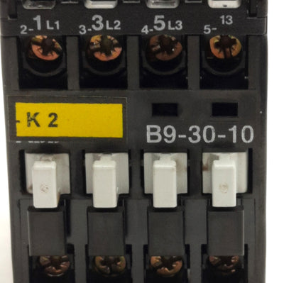 Used ABB B9-30-10 3846006 Contactor, 3-Poles 600V 21A Max, 230V AC Coil