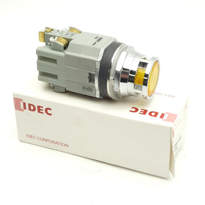 New IDEC ALFD29911DN-Y-24V 30mm Pushbutton Illuminated Yellow 600V 10A, 1NO-1NC