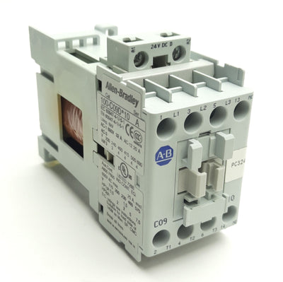 Used Allen Bradley 100-C09D*10 Contactor, 3-Pole W/ N/O Aux, 25A 600VAC, Coil 24VDC