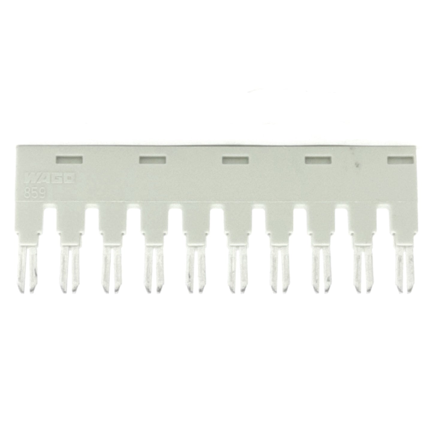 New – Open box Lot of 15 Wago 859-410 Push-In Type 10-Way Insulated Jumper Bar, Light-Gray, 18A