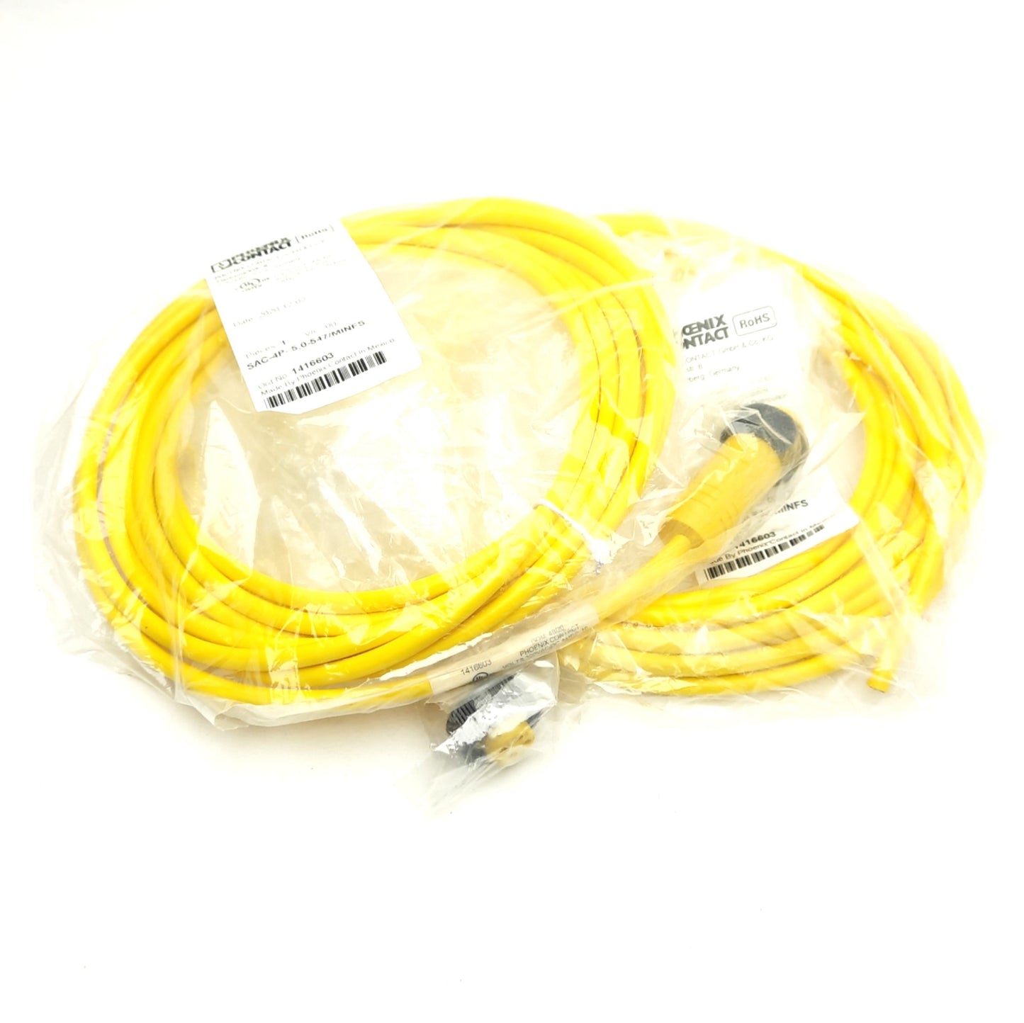 New Lot of 2 Phoenix Contact 1416603 Sensor Cable 7/8" Minifast 4-Pin Female, 5m