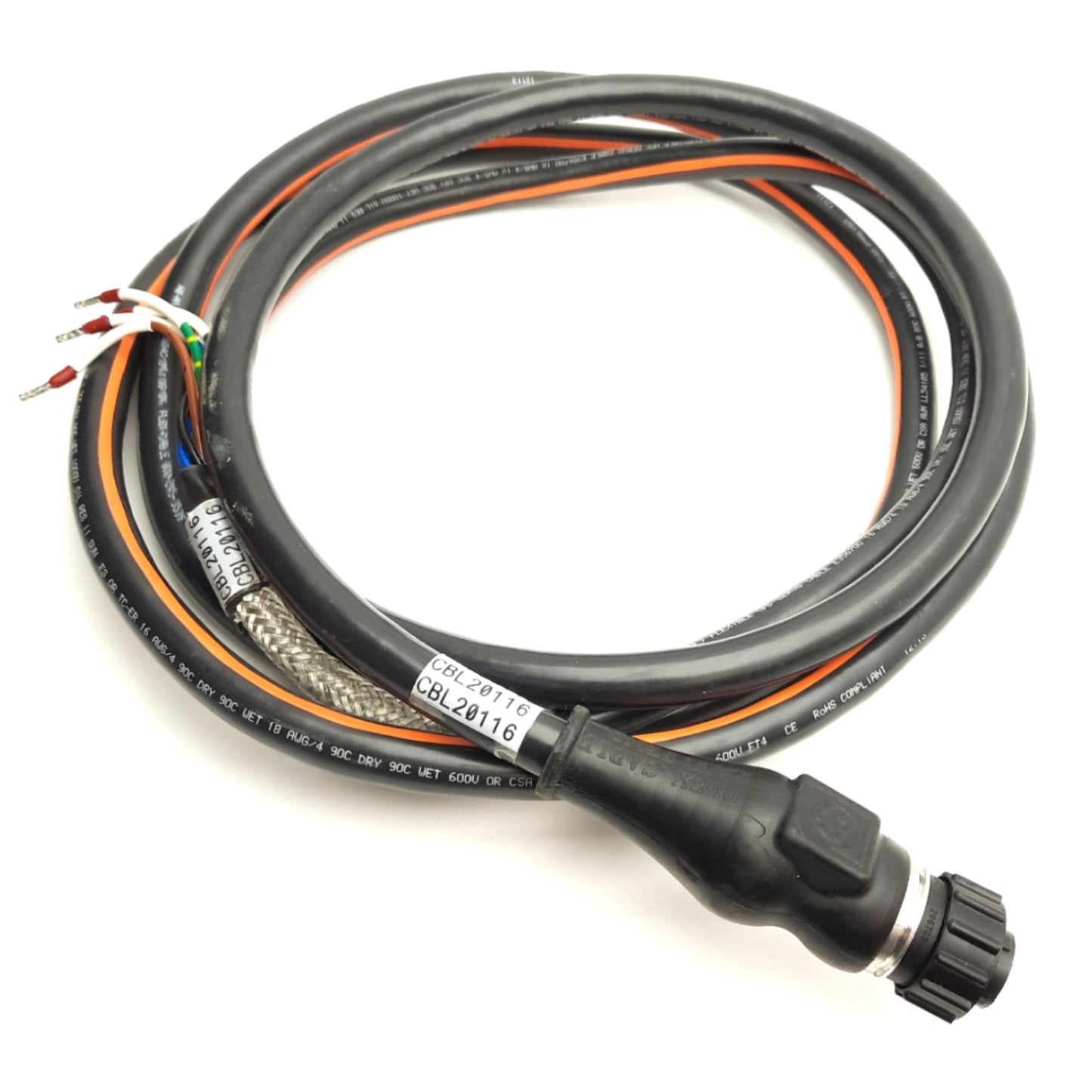 Used Flex Cable FC-CPBM6DF-16AA0M003 Power/Brake Cable 9-Pin Round to Leads 3m *Cut*