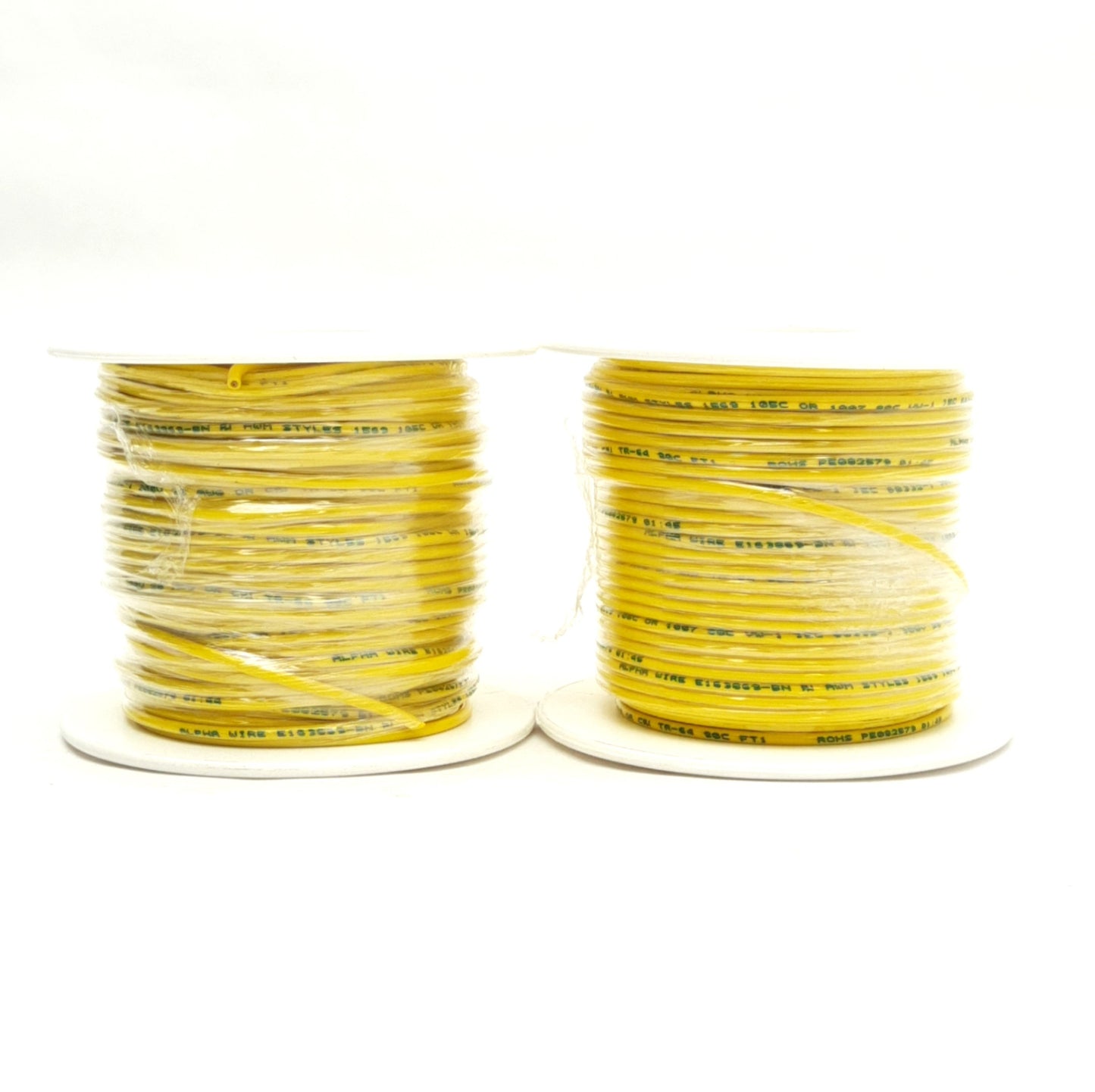 New Lot of 2 Alpha Wire 3053 Yellow Hook-Up Wire 100' 1/C 20AWG (10/30) 300V