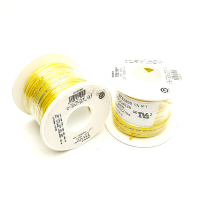 New Lot of 2 Alpha Wire 3053 Yellow Hook-Up Wire 100' 1/C 20AWG (10/30) 300V