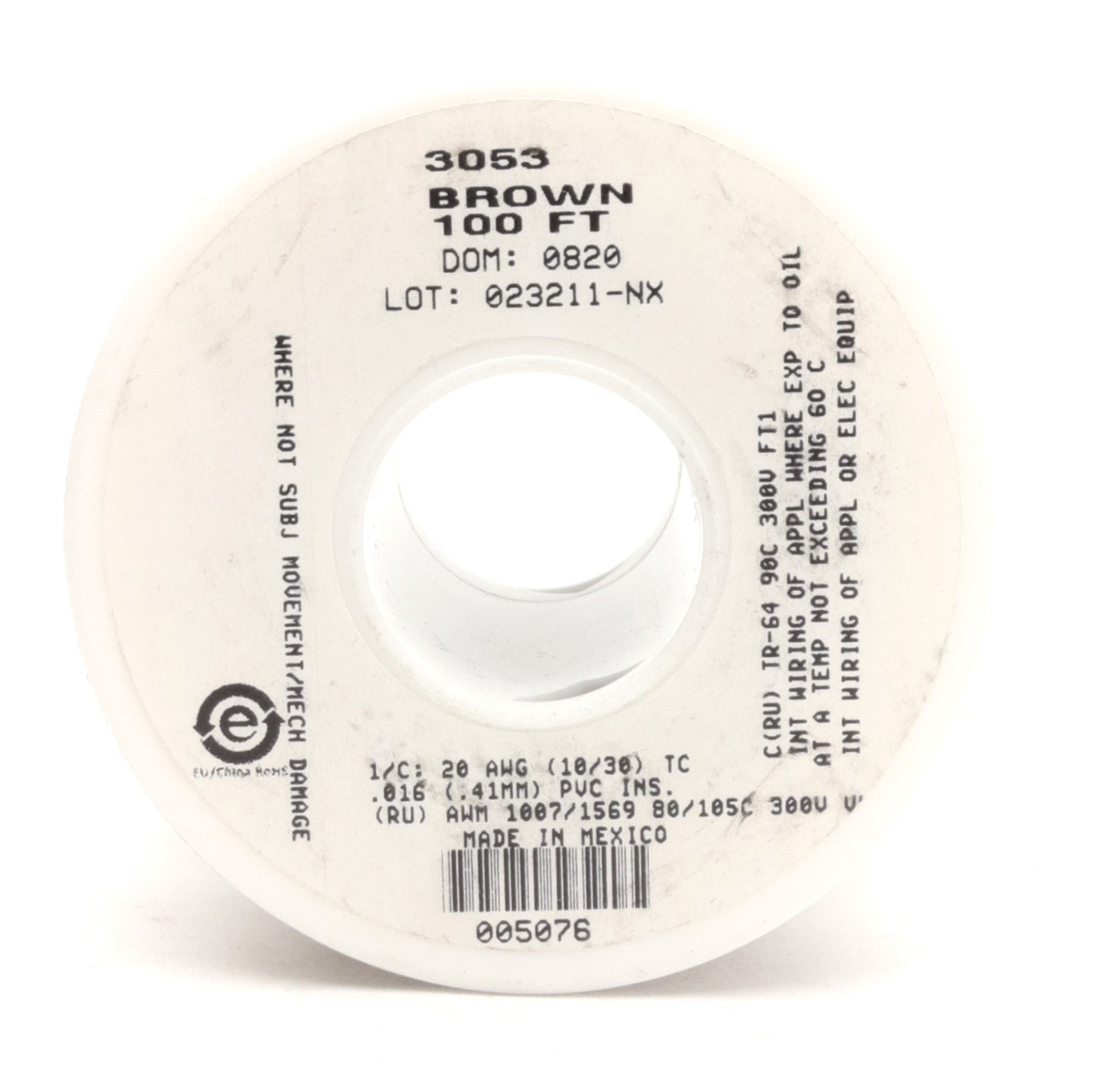 New Lot of 2 Alpha Wire 3053 Brown Hook-Up Wire 100' 1/C 20AWG (10/30) 300V