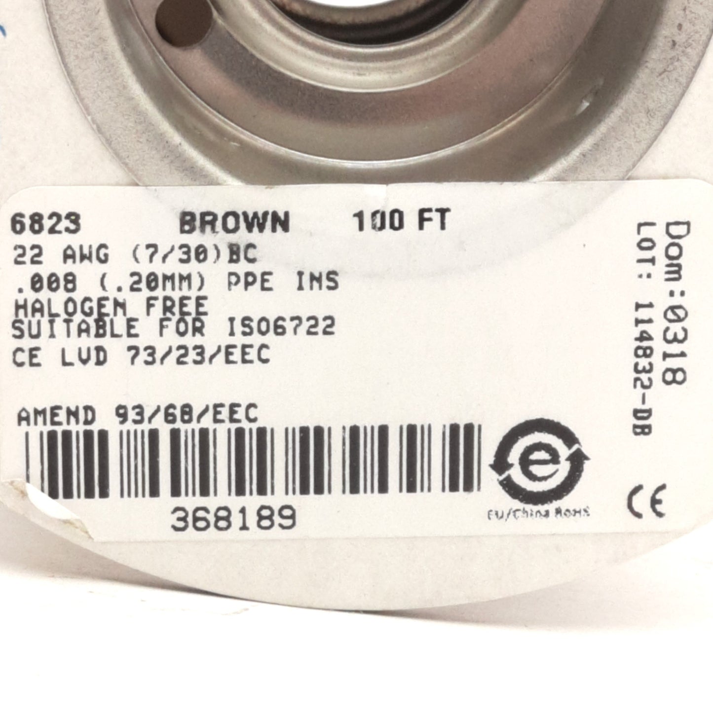 New – Open box Lot of 2 Alpha Wire 6823 Hook-Up Wire 100' Brown, 22AWG (7/30)BC, 300V