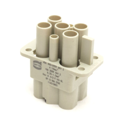 New – Open box Harting 09 12 006 2763 Han Q 4/2 Female Insert w/ Quick Lock, 400V 40A