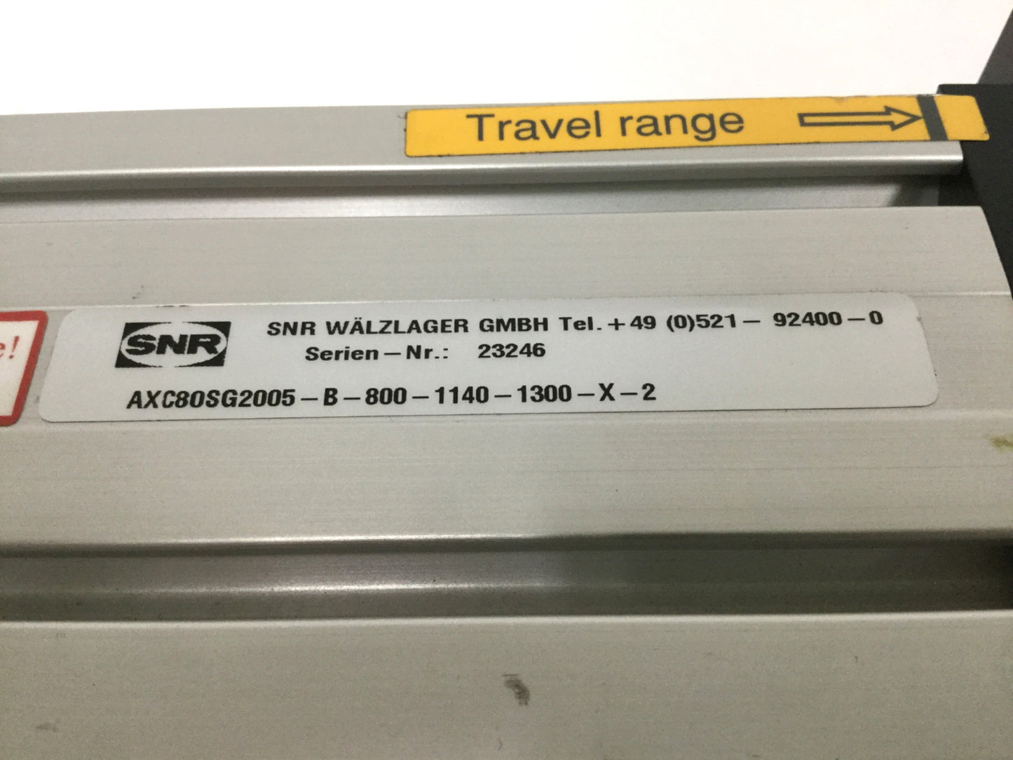 Used SNR AXC80SG2005-B-800 Linear Axis Ball Screw Actuator Positioner 800mm Travel