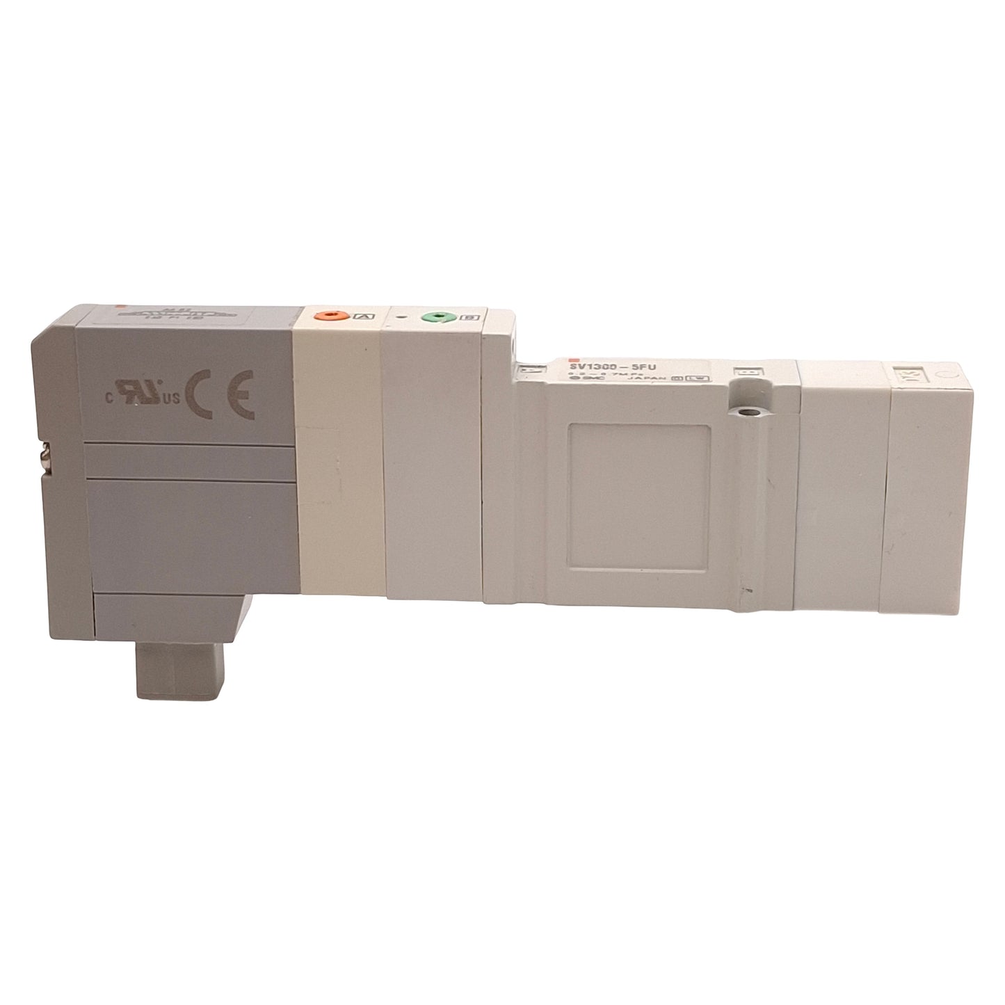 Used SMC SV1300-5FU Solenoid Valve, 3-Position 5-Port, 0.2-0.7MPa, 24VDC Coil