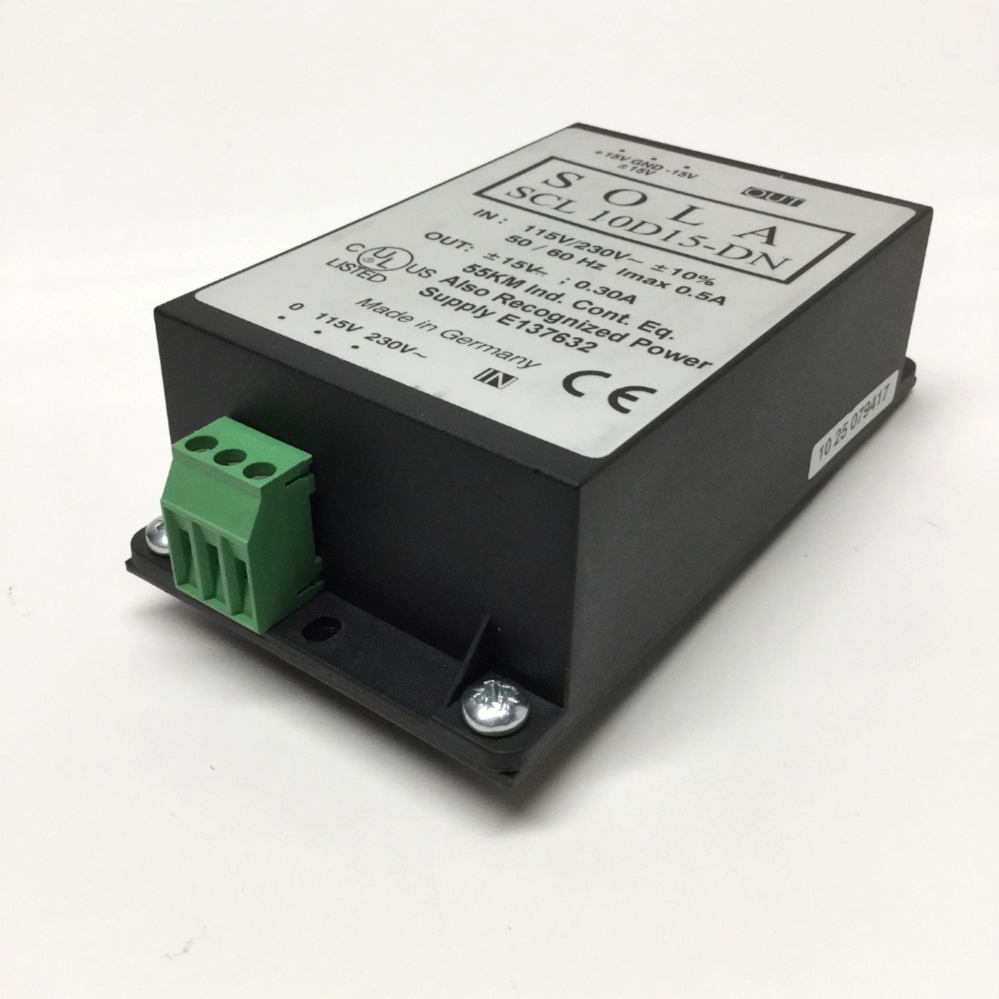 Used Sola SCL 10D15-DN Linear Power Supply 115/230VAC In, ±15VDC 0.3A 10W Dual Out