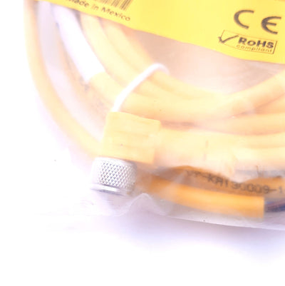 New Lot of 2 Turck PKW 3M-5 Cordset Right Angle M8 Female, 24 AWG 125V, 4A, 16ft