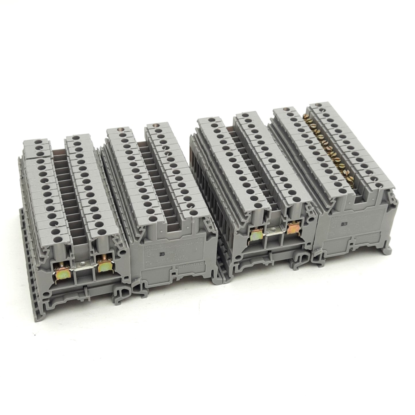 Used Lot of 60 Entrelec MA2.5/5 Feed-Thru Terminal Block, 600V 25A, 22-12 AWG