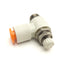 Used Lot of 4 SMC AS2201F-U01-07 Elbow Speed Control Fitting, 1/8 Uni to 1/4" Tube